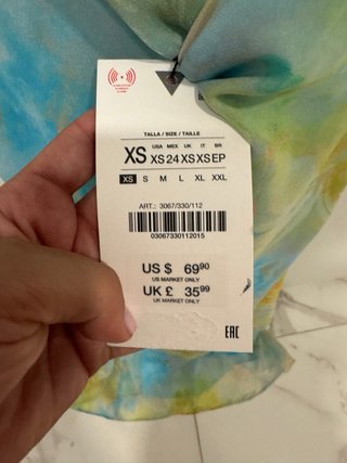 Vestido midi Zara estampado XS