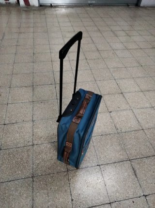 Trolley da viaggio blu e marrone