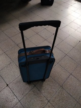 Trolley da viaggio blu e marrone
