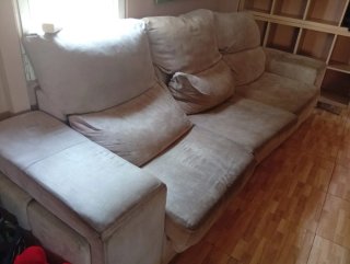 Se regala Sofá modular beige de tela, +chaiselong