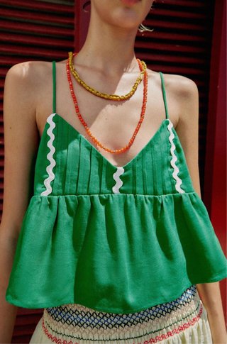 Top Zara tirantes con lino