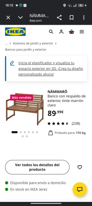 Conjunto madera jardín silla y mesa