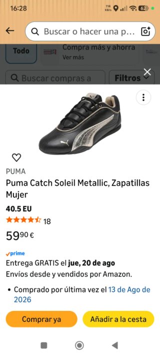 Zapatillas Puma Negras y Doradas