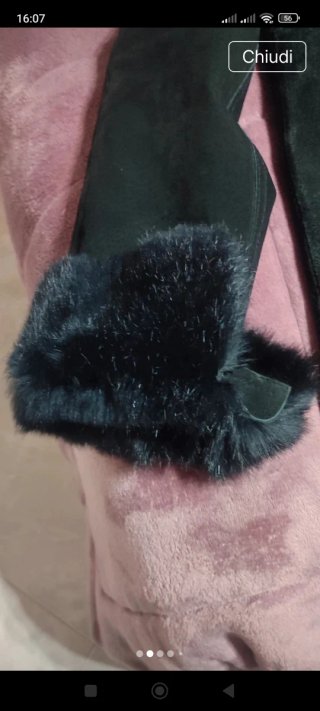 Cappotto montone lungo nero