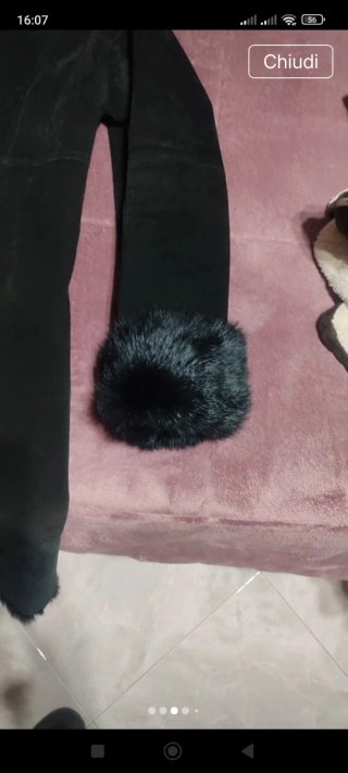 Cappotto montone lungo nero