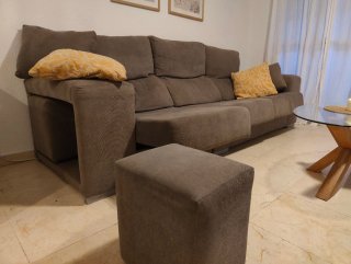 Sofá de 3 plazas tela gris