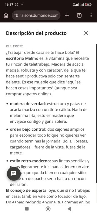 Escritorio madera MALMO a estrenar