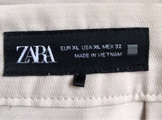 Pantalón Zara Talla XL Crema Claro