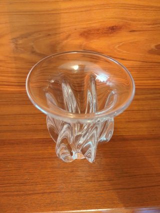 Jarrón cristal Art Vannes France vintage 19cm