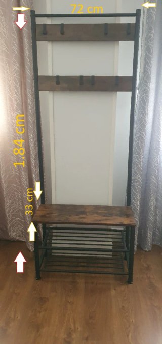 Perchero Metálico y Madera