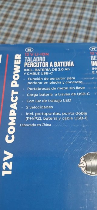 Taladro Percutor a Batería Ferrex 12V