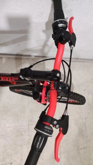 Bicicleta Rockrider BTWIN 24 Negra/Naranja