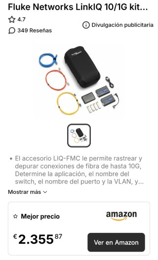 Kit de comprobación de fibra óptica Fluke LinkIQ.