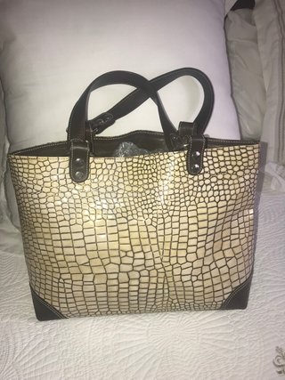 Bolso de piel bicolor, bolso negro de charol
