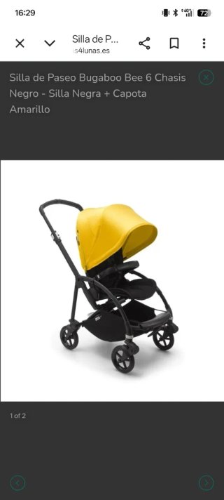 Silla Paseo Bugaboo Bee 6 Negra/Amarilla