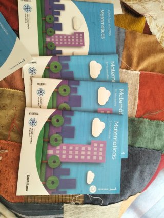 Matemáticas,lengua y libro lectura 1 Primaria.Sant