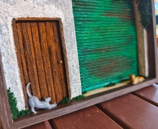 Diorama su cornice"Tornare a casa a fine giornata"