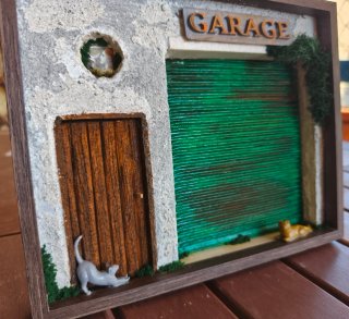 Diorama su cornice"Tornare a casa a fine giornata"