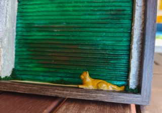 Diorama su cornice"Tornare a casa a fine giornata"