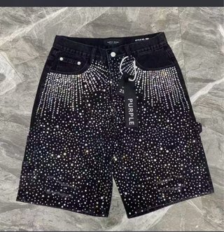 Purple Brand Jorts con Diamantes Talla M