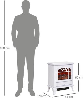 Chimenea Eléctrica Portátil Blanca