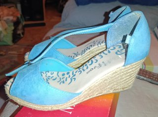 Sandalias cuña azules