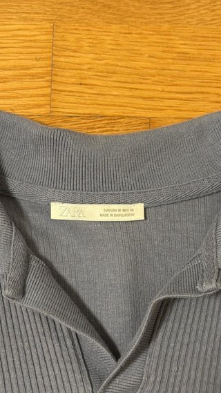 Polo Zara Gris Manga Corta