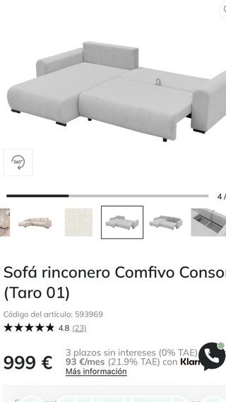 Sofá rinconera
