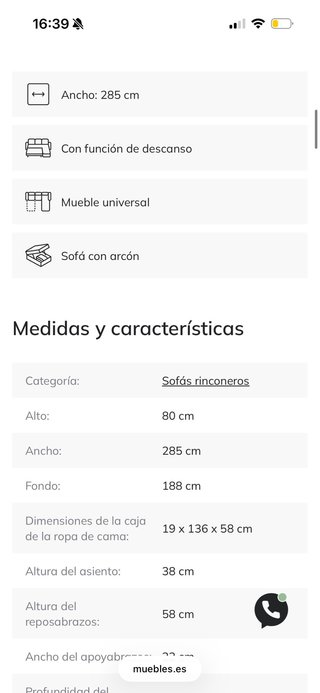 Sofá rinconera