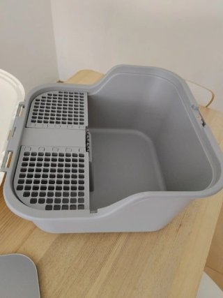 Arenero para gato con techo