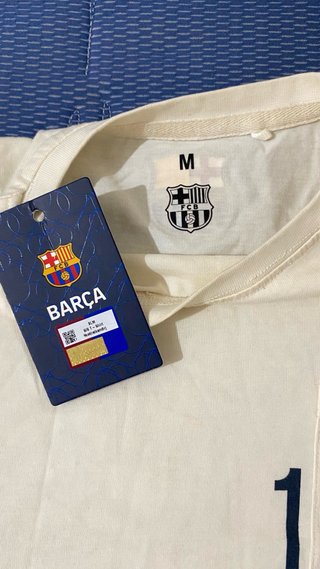 Camiseta Barça Mujer Talla M Beige