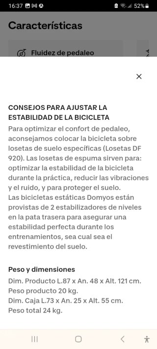 Bicicleta Estática Domyos 3kg