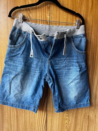 Bermuda jeans vita elasticizzata