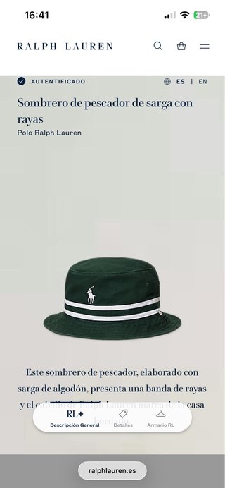 Gorro Bucket Polo Ralph Lauren Verde
