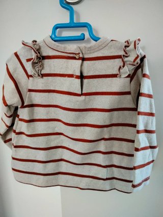Camiseta de rayas con volantes talla 24 meses