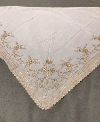 Manteletas Fallera Adulta Blanca y Dorada