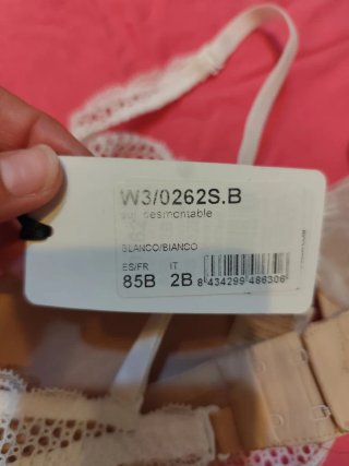 Sujetador Gisela Desmontable Blanco y Beige
