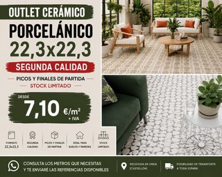 Porcelánico Hidráulico 22,3x22,3 - Segunda Calidad