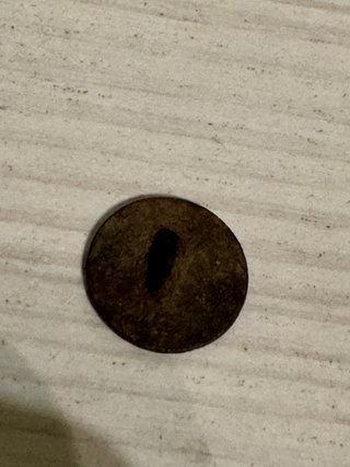 Botón antiguo con escudo y corona