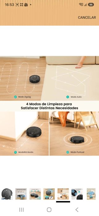 Robot Aspirador Fregasuelos Cleanova W7 nuevo