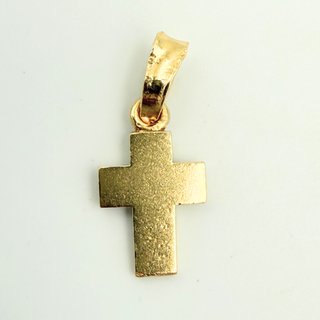 Colgante Cruz con Piedra Verde Oro 18K; 1,07grs.