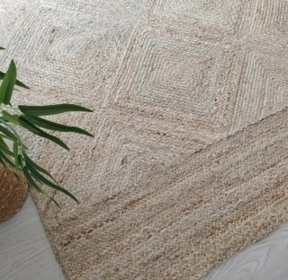 Alfombra Rectangular Yute Natural Estilo Nórdico