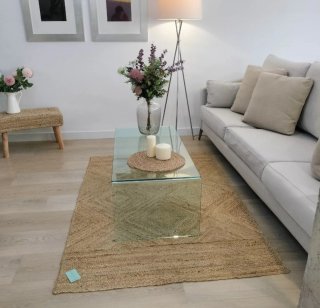 Alfombra Rectangular Yute Natural Estilo Nórdico