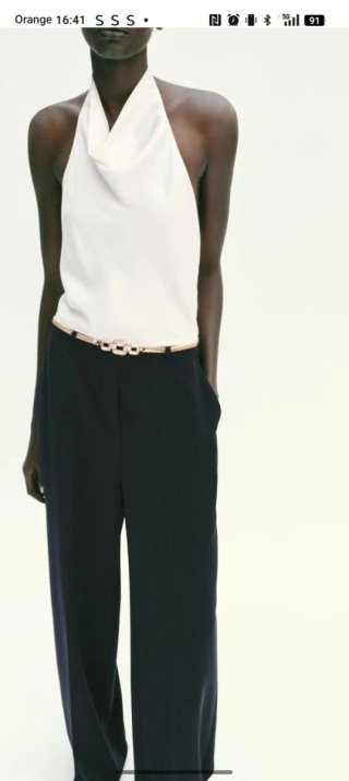 Mono halter de Zara blanco y negro talla S