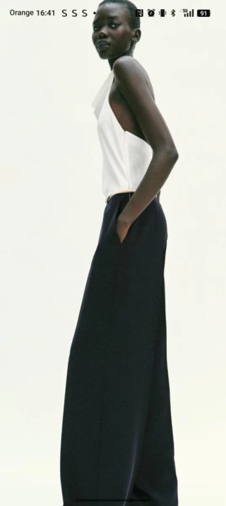 Mono halter de Zara blanco y negro talla S