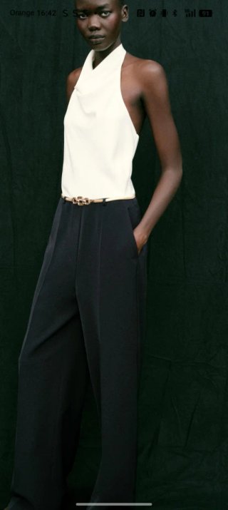 Mono halter de Zara blanco y negro talla S