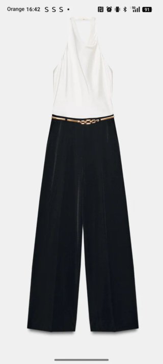 Mono halter de Zara blanco y negro talla S