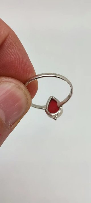 Anillo de Plata y Coral.