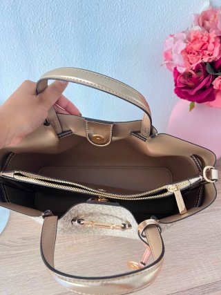 Bolso Michael Kors Dorado y Beige