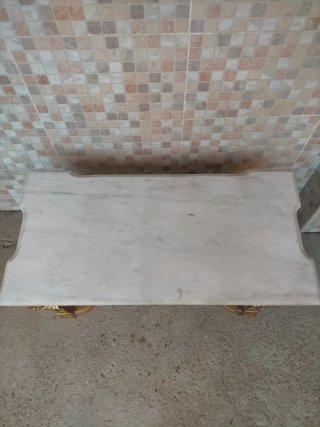 Mesa antigua estilo Luis XVI madera y mármol